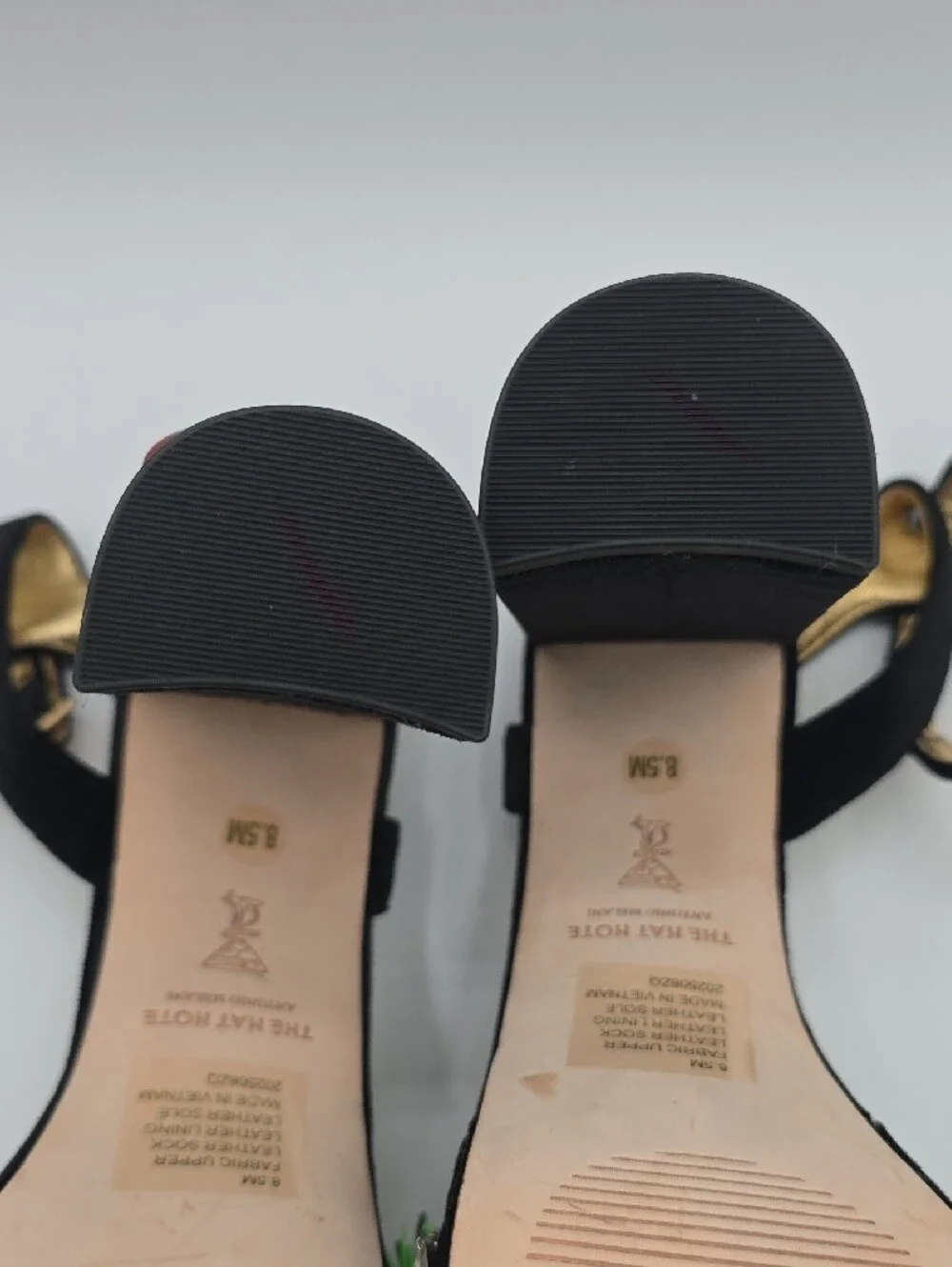 ANTONIO MELANI Black Velvet Heels with Green Tinsel and Red & Gold Ornaments
